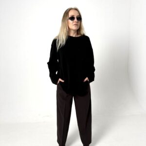 Лонгслив черный/белый